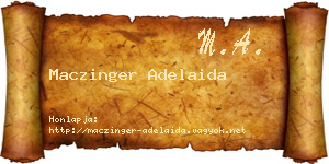 Maczinger Adelaida névjegykártya